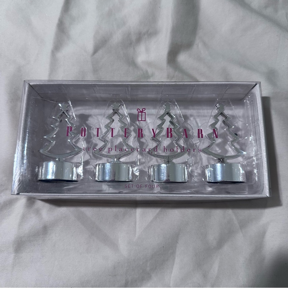 NWT Pottery Barn Christmas tree placecard holders